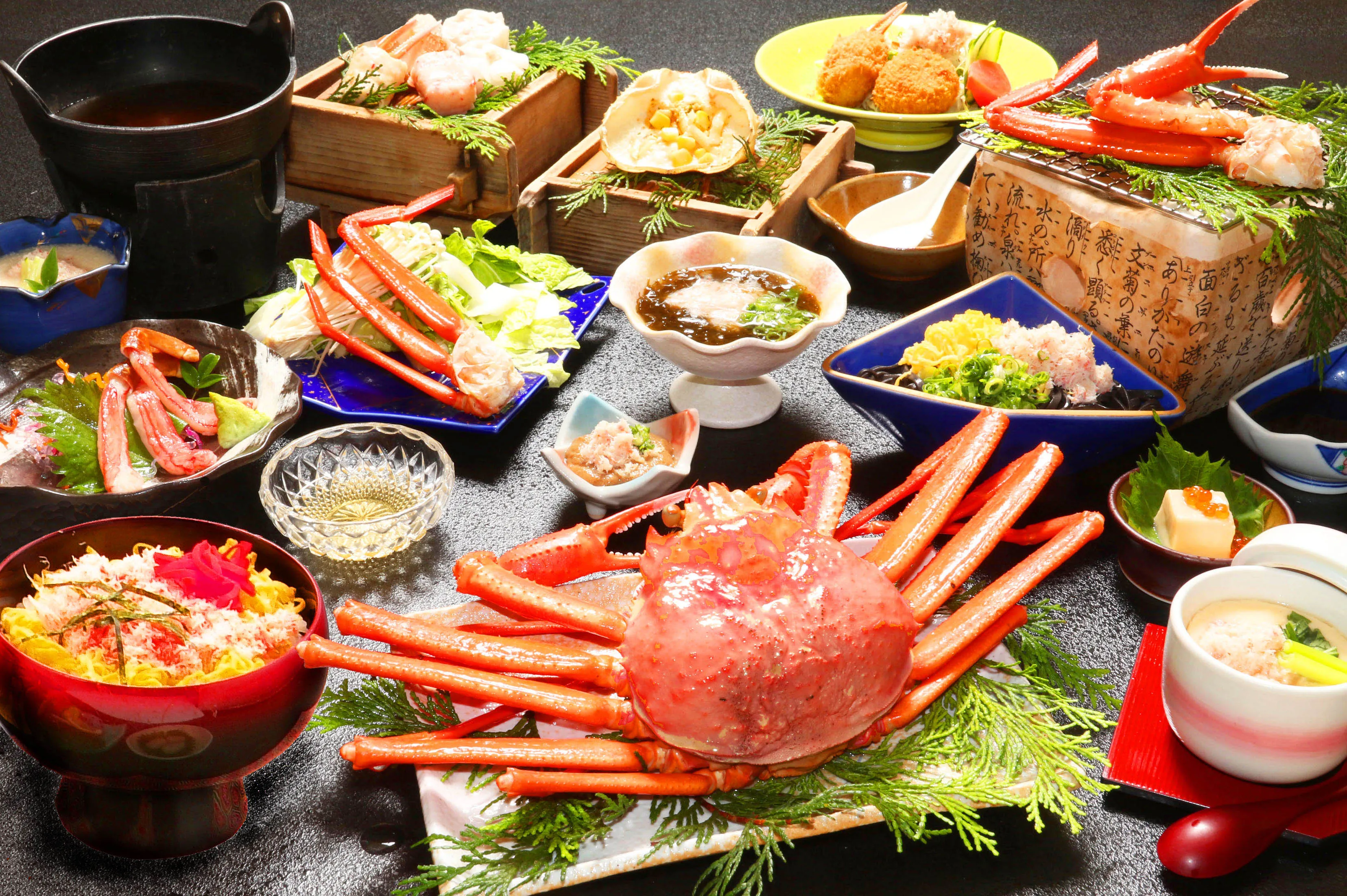 Tottori Crab Carnival♪ Enjoy a Full Course of 20 Crab Dishes with an Abundant Amount of Crab—Approximately 3 Crabs!